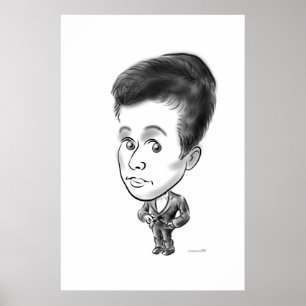 Poster Panneau en caricature à bord 13b