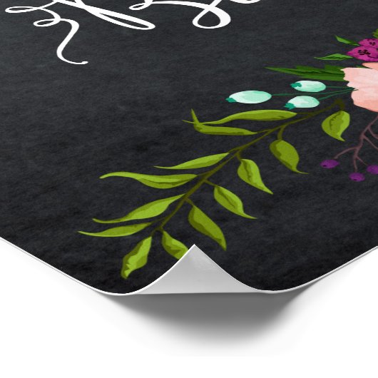 Poster panneau en damier mimosa barre signe floral (Coin)