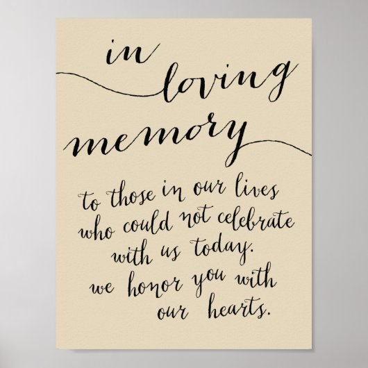 Poster Panneau en souvenir - à ceux qui sont dans nos vie (Devant)