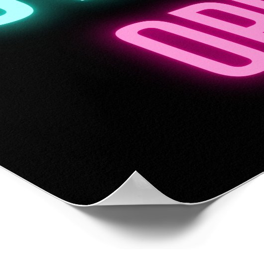 Poster Panneau Entreprise Open Cafe Neon (Coin)