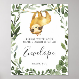 Poster Panneau Enveloppe Adresse du Baby shower du connec