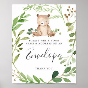 Poster Panneau Enveloppe de l'adresse du Baby shower de l