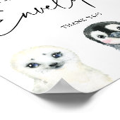 Poster Panneau Enveloppe du petit Baby shower arctique (Coin)