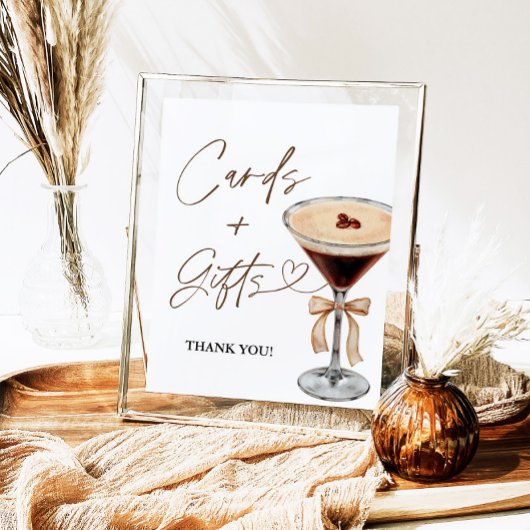 Poster Panneau Espresso Martini Fêtes des mariées Cartes 