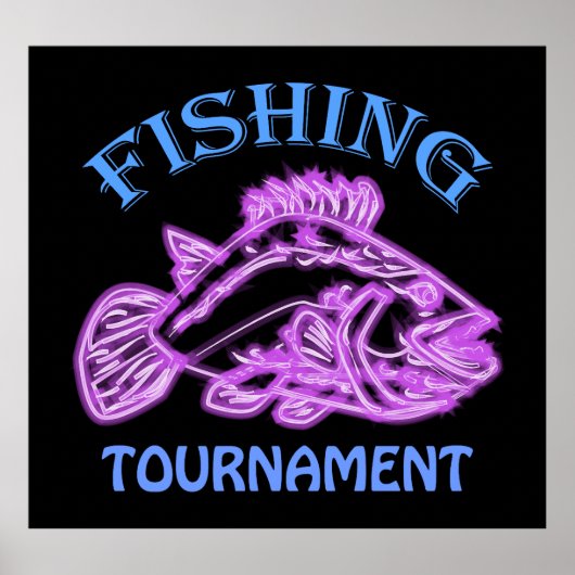 Poster Panneau et insigne du tournoi de pêche (Devant)