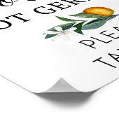 Poster Panneau étaler l'amour pas les germes orange (Coin)