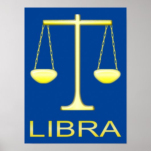 Poster Panneau étoile Balance dorée de Libra (Devant)