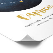 Poster Panneau étoile Capricorne imprimé (Coin)