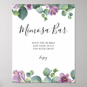 Poster Panneau Eucalyptus Fête des mariées verte Mimosa B