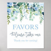 Poster Panneau Faveurs floral bleu (Devant)