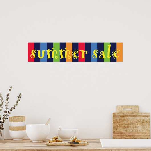 Poster Panneau Fenêtre Vente d'été (Cuisine)