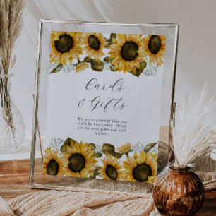 Poster Panneau Fête des mariées de tournesol Cartes et ca