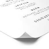 Poster Panneau Fête des mariées des boissons modernes (Coin)