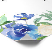 Poster Panneau Fête des mariées florale bleu clair Hydran (Coin)