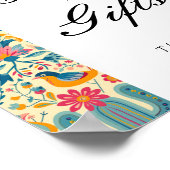 Poster Panneau Fête des mariées Florale mexicaine Cartes  (Coin)