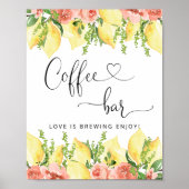 Poster Panneau Fête des mariées Lemon Coffee Bar (Devant)