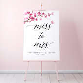 Poster Panneau Fête des mariées rose cerise en fleurs