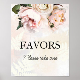 Poster Panneau Fête des mariées Rose Floral Faveurs