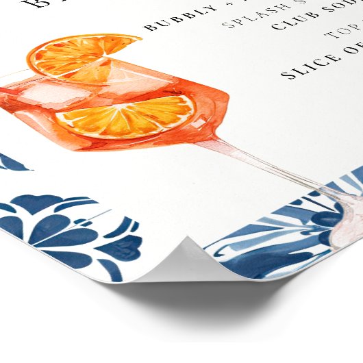 Poster Panneau Fête des mariées Spritz Bar Lemon Positano (Coin)