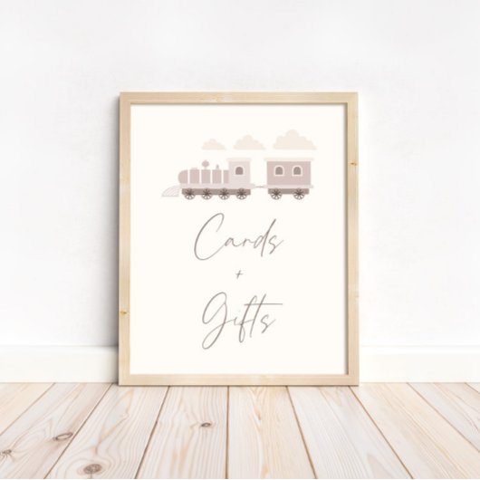 Poster Panneau Filles roses Train Cartes d'anniversaire e