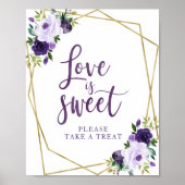 Poster Panneau Fleur Amour Sucré Or Pourpre (Devant)