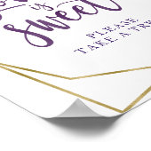 Poster Panneau Fleur Amour Sucré Or Violet (Coin)