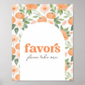 Poster Panneau Fleur Citrouille Baby shower Faveurs (Devant)