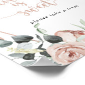 Poster Panneau Fleur de Rose Poussiéreuse Classique Amour (Coin)