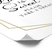 Poster Panneau Fleur Géométrique Bleu Poussiéreux L'amour (Coin)