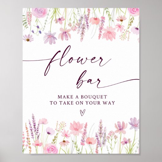 Poster Panneau Fleur sauvage Boho rose (Devant)