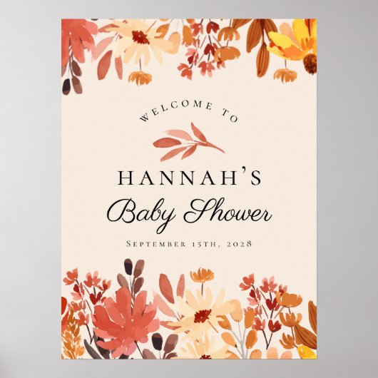 Poster Panneau Fleur sauvage Boho Terracotta Fall (Devant)