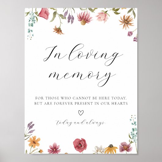 Poster Panneau Fleur Sauvage En Mémoire Affectueuse (Devant)