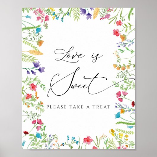 Poster Panneau Fleur Sauvage L'amour est Doux Prenez un T (Devant)