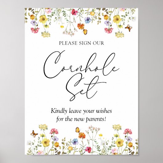 Poster Panneau fleur sauvage Notre Baby shower Ensemble d (Devant)