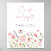 Poster Panneau Fleur sauvage Pastel rose Cartes et Cadeau (Devant)