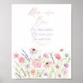 Poster Panneau Fleur sauvage Pink Pastel Baby shower Mimo (Devant)