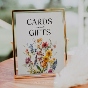 Poster Panneau Fleur sauvage Pressé Fleurs Cartes et Cade