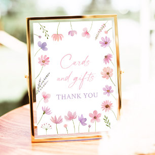 Poster Panneau Fleur sauvage rose violet Cartes et cadeau