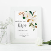 Poster Panneau Fleurs Blanches Combien de Baisers