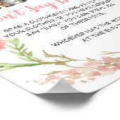 Poster Panneau Fleurs Roses Forêt 'Ne dis pas bébé' (Coin)