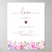 Poster Panneau Fleurs Rouges L'Amour est un Doux Traiteme (Devant)