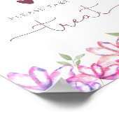 Poster Panneau Fleurs Rouges L'amour est une douce friand (Coin)