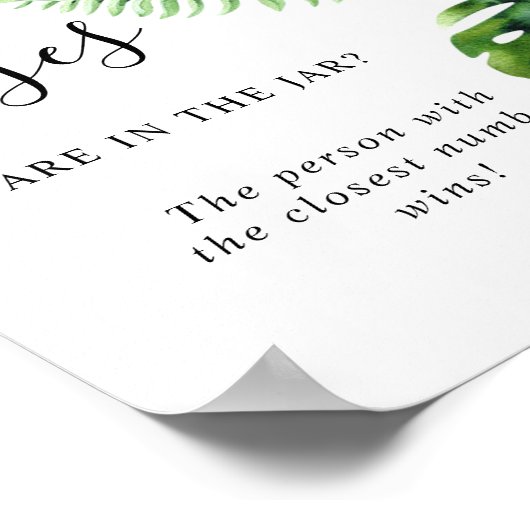 Poster Panneau Fleurs Tropicales Combien de Bisous (Coin)