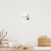 Poster Panneau Fleurs Tropicales Combien de Bisous (Cuisine)