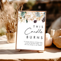 Panneau Floral Blanc Cette Bougie Brûle