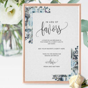 Poster Panneau Floral bleu et blanc, en remplacement des