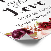 Poster Panneau floral boho Bourgogne - Répandez l'amour (Coin)