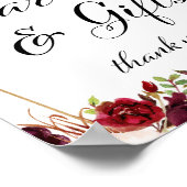 Poster Panneau floral boho de Bourgogne 8x10" (Coin)