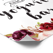 Poster Panneau floral boho de Bourgogne - Bar à beignets  (Coin)