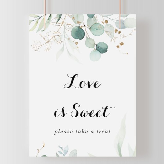 Poster Panneau Floral Doré Eucalyptus Rustique L'amour Es